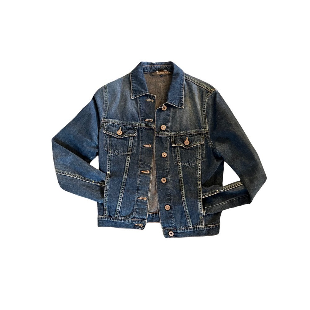 MAVI Kathy Dark Wash Two Tone Top Stitch Denim Trucker Jacket XS